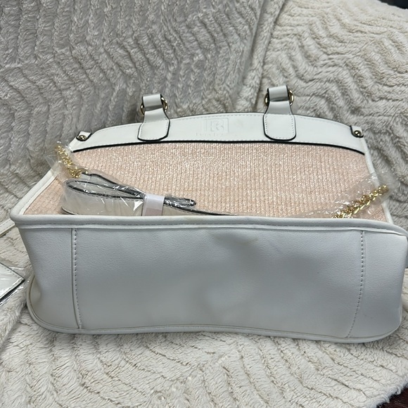 Laundry By Design Woman's purse in pinkish tan and white vegan leather NWT! - Picture 6 of 8